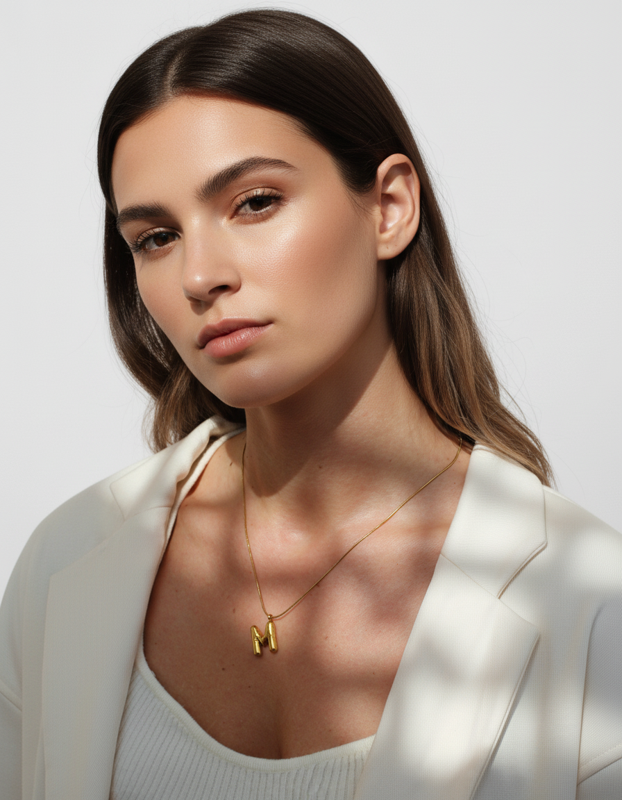 Golden Letter Halskette Bubble